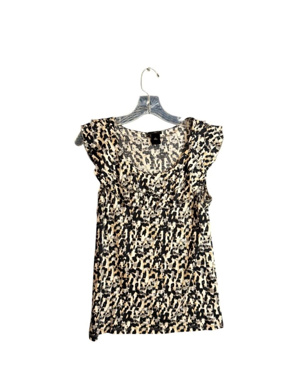 Ann Taylor Animal Print Ruffle Tank Top